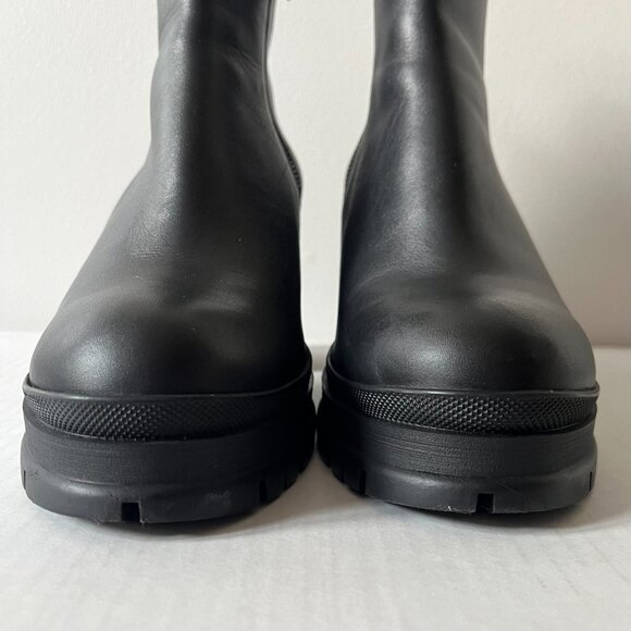 Prada Leather Lug Sole Chelsea Boots Size 9.5 - Picture 8 of 17